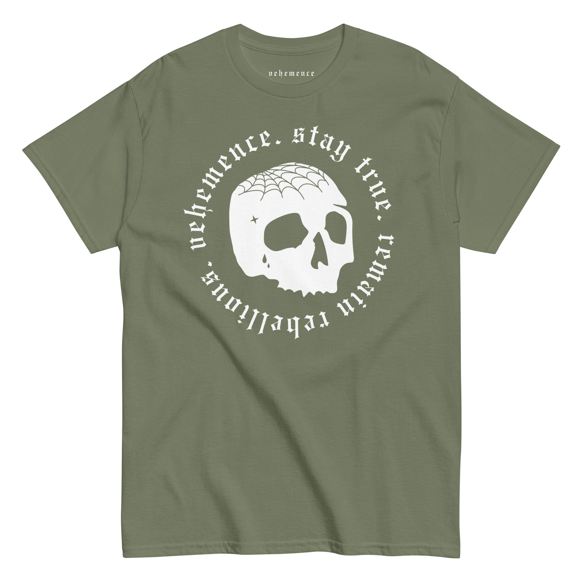 Stay true cranium tattoo t-shirt – green